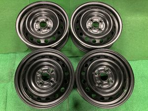 □9581 トヨタ アクア ヴィッツ 等 14インチ 5J +39 4穴 100 スチールホイール 4本 DK