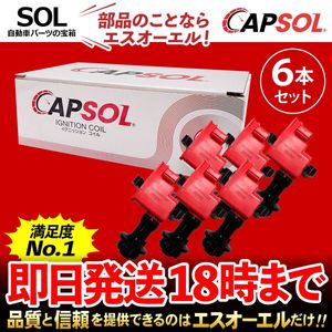 CAPSOL 日産 スカイライン ターボ ECR33 強化イグニッションコイル 6本 燃費改善 ハイパ