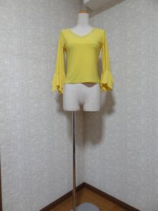 ☆ レディース　社交ダンス　ダンス 　ダンス衣装　ブラウス　カットソー　黄色系　イベ