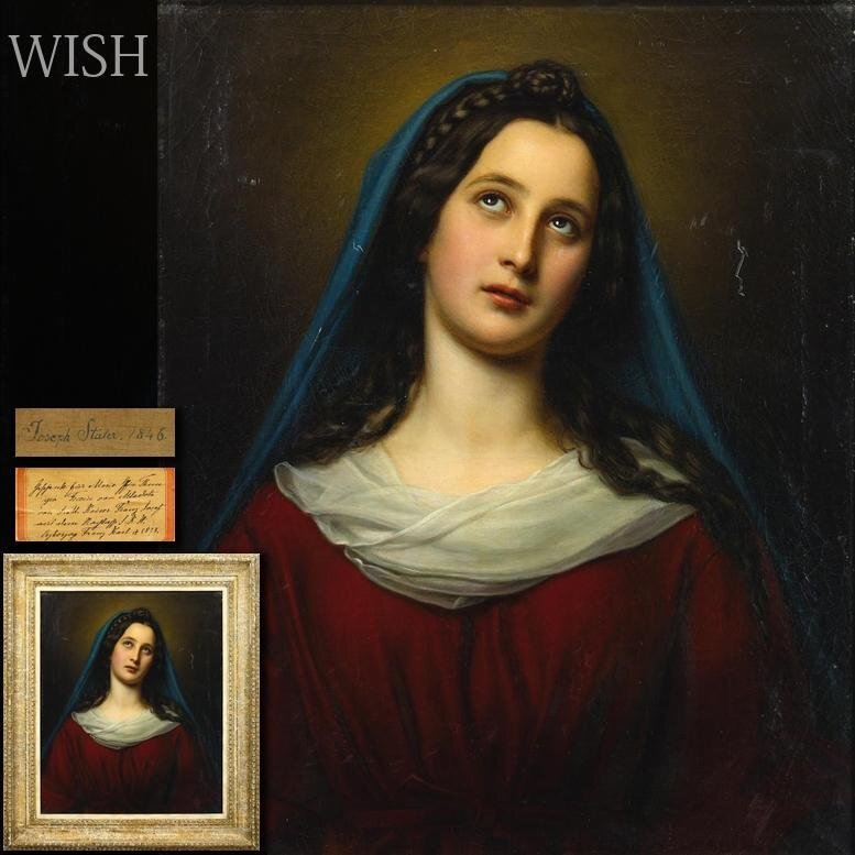 真作】【WISH】シュティーラー Joseph Karl Stieler 19世紀絵画「聖母