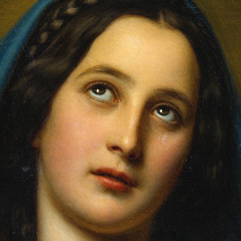 真作】【WISH】シュティーラー Joseph Karl Stieler 19世紀絵画「聖母