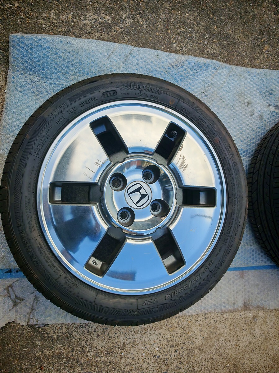 モビリオ スパイク 純正ホイール タイヤほぼ新品 4本 ホンダ 5.5J +45