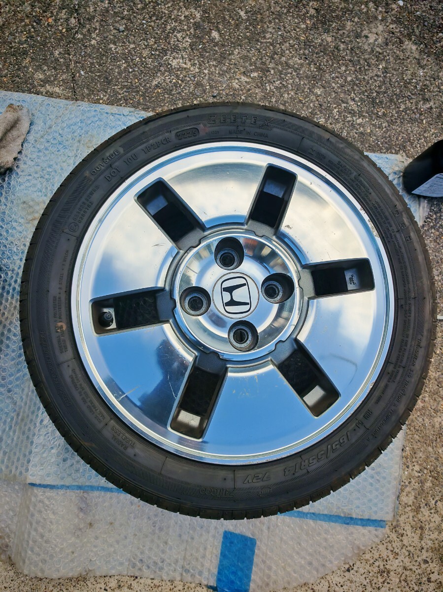 モビリオ スパイク 純正ホイール タイヤほぼ新品 4本 ホンダ 5.5J +45