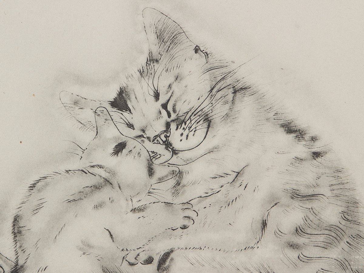 1on1】真作 藤田嗣治 レオナール・フジタ 猫の本より 『アオラ