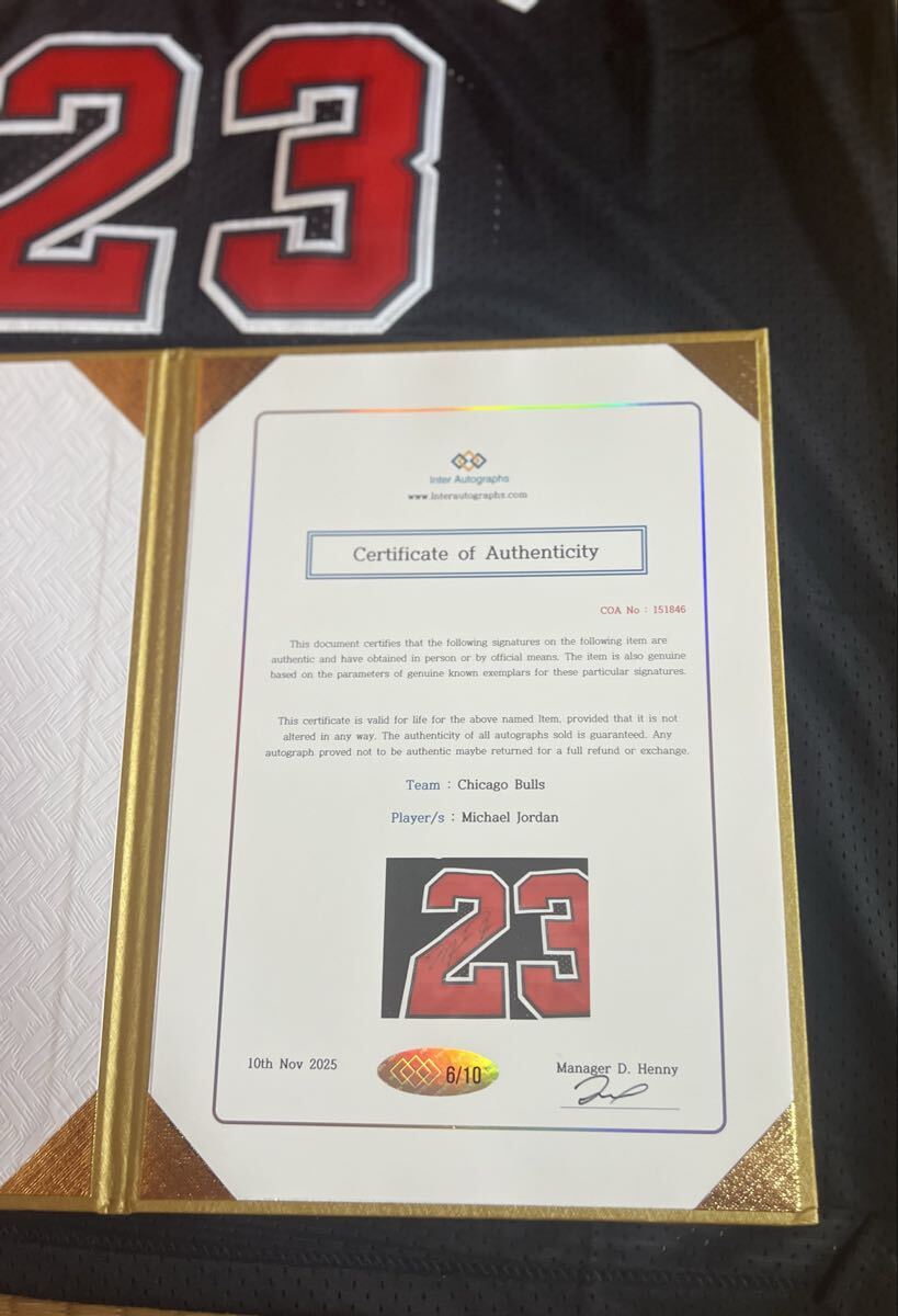 NBA シカゴ・ブルズ マイケル・ジョーダン 直筆サイン入りユニフォーム