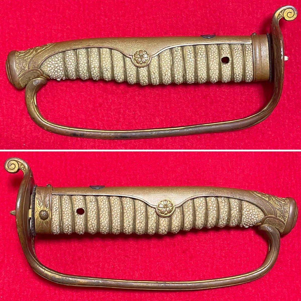 両手握りサーベル 旧型軍刀 刀 家紋入り 武具 骨董品 明治 旧日本軍