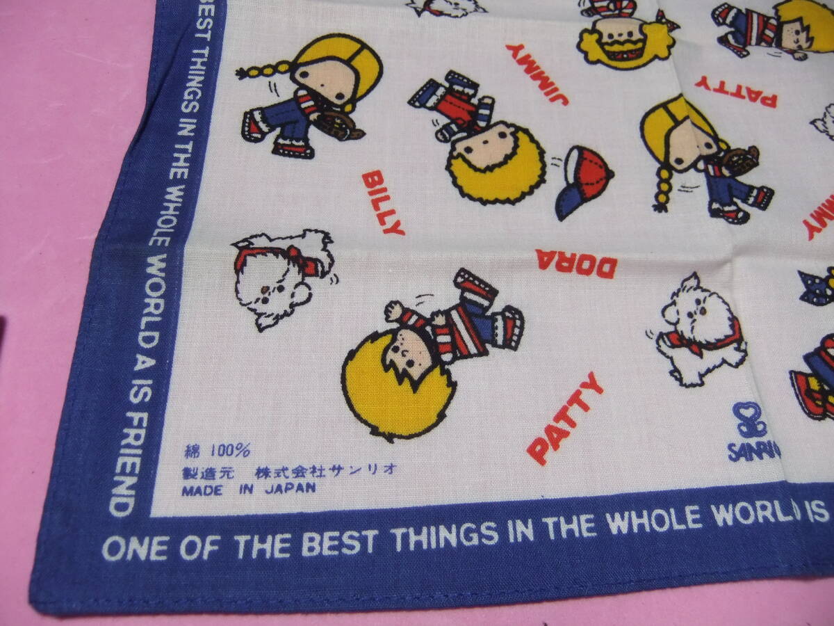 昭和 レトロ パティ&ジミー 50年以上前のハンカチ 当時物 Sanrio Patty