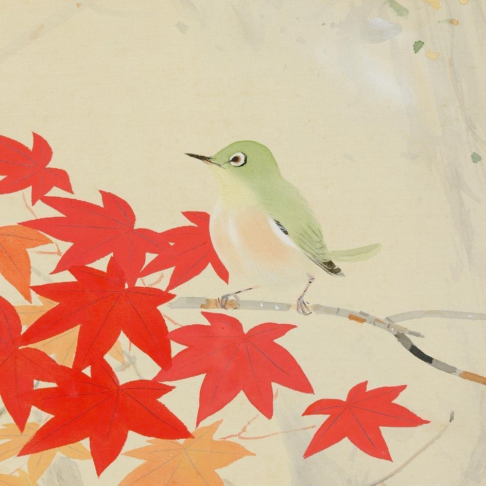 真作】【WISH】堂本印象「時雨の後」日本画 掛軸 絹本 共箱二重箱