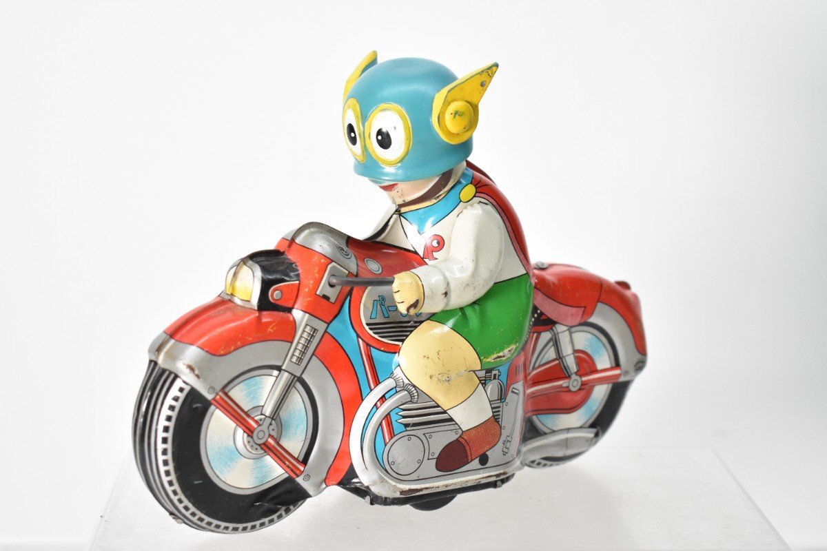 希少 浅草玩具 パーマン 1号 オートバイ ブリキ フリクションカー