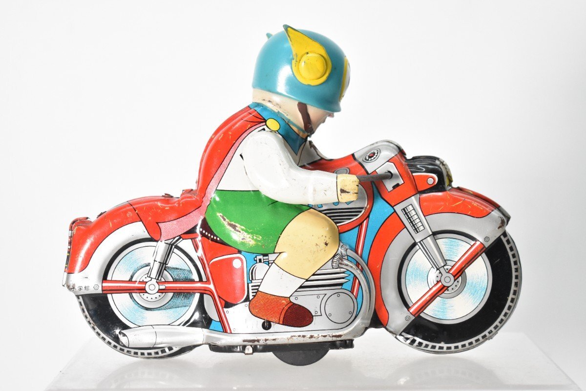 ⭐️金髪ガール ブリキバイク フリクション ◇ハジ (万盛玩具) /日本製 希少 浅草玩具 パーマン 1号 オートバイ ブリキ フリクションカー