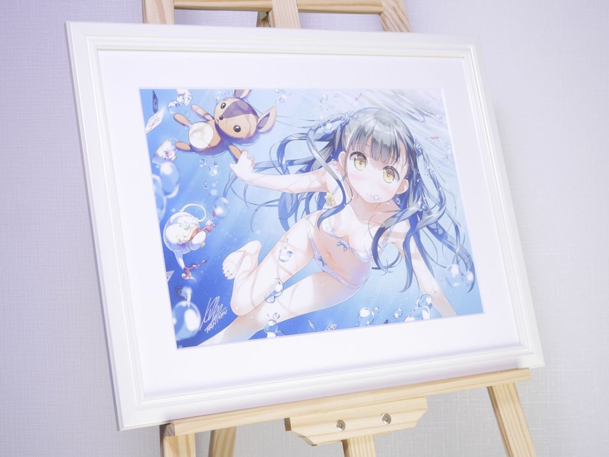 カントク A3複製原画「水の国の渚」直筆サイン入(コミック、アニメ