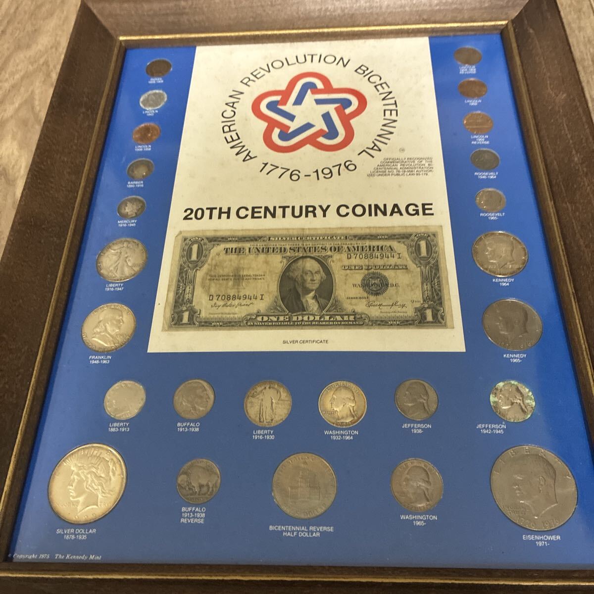 アメリカ建国200周年記念コインコレクション額装3点セット1ドル紙幣