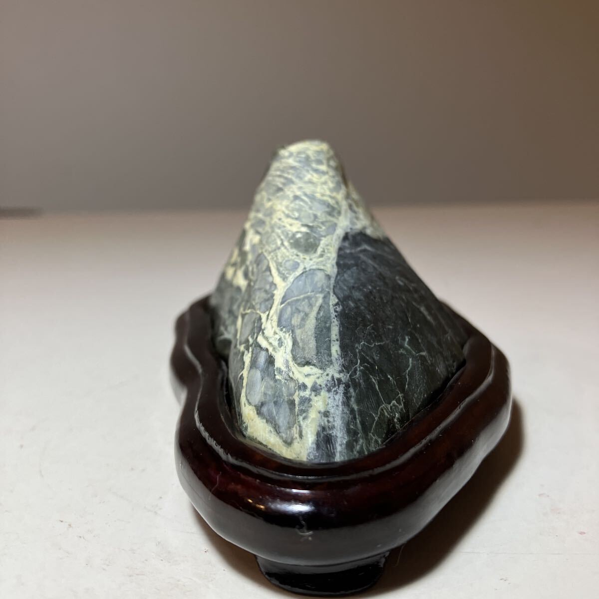 水石 富士山 鑑賞石 盆石 盆栽 飾り石 台座付き(盆栽)｜売買された