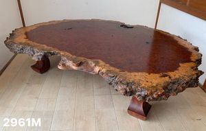 花梨 厚み:約3㎝ 横:約114㎝×縦:81㎝ 一枚板 天然木 座卓 ダイニング