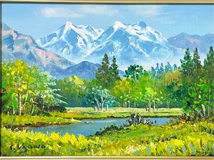 絵画 油絵 羽沢清水 肉筆油絵 風景画 白富士 羽沢清水の値段と価格推移は？｜2件の売買データから羽沢清水の価値が
