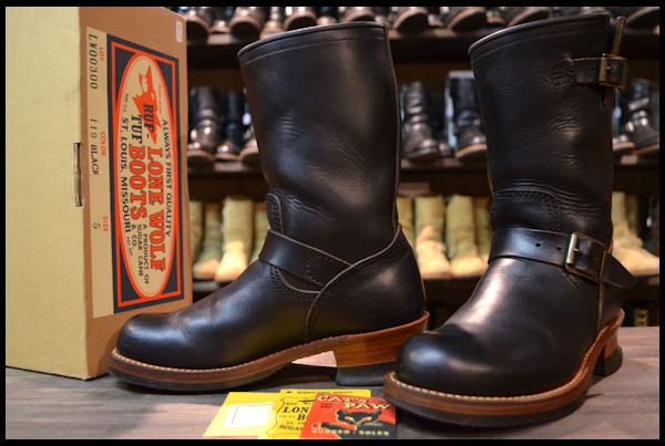 箱付良品】ロンウルフエンジニアブーツ黒LW00300サイズ5検東洋(男性用 