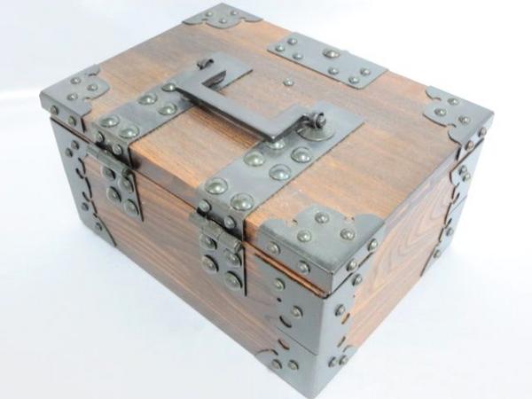 8475 千両箱 鍵 錠前付き 現代物 約19×26×13 木製/鉄製の入札履歴