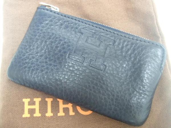 ヒロフ レザー コインケース・キーケース 青