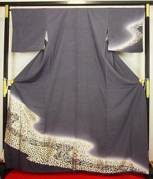 ●特選逸品●【極上】総刺繍 訪問着（青褐色）◆美品！ b748