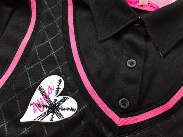 ビバ・ハート★新品★定価12600品♪重ね着風ゴルフウェア♪42黒