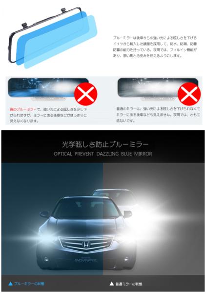 [大量]Blue mirror 280度視野角ドライブレコーダー駐車監視 暗視_3