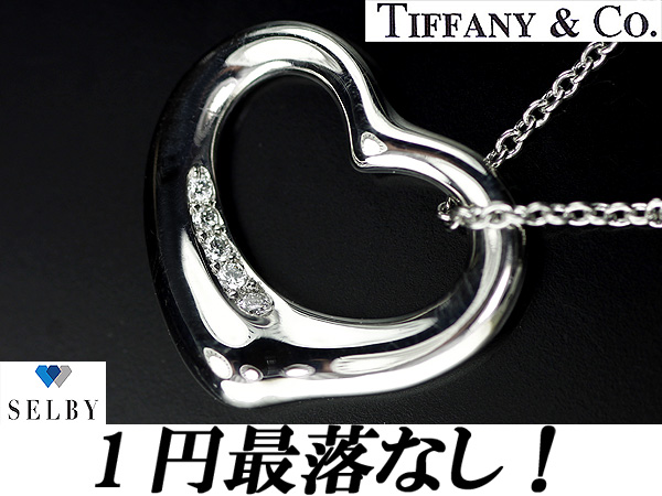 《SELBY》1円～ティファニー Pt ダイヤネックレス D５p