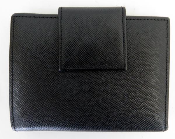 正規品 PRADA プラダ 財布 レザー 二つ折り ブラック イタリア製
