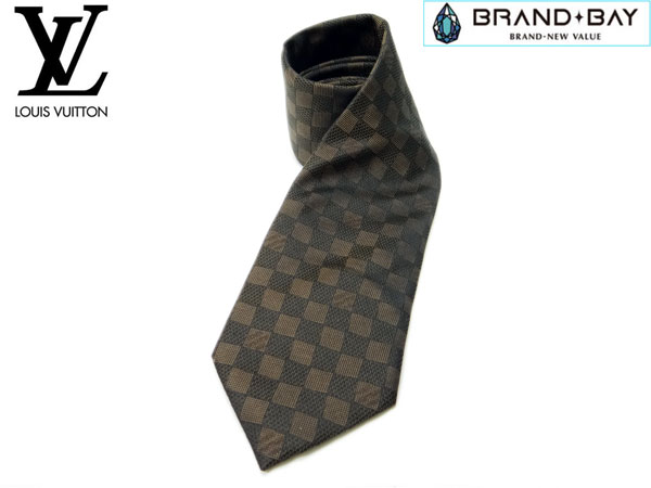 ヴィトン LV ネクタイ クラヴァット ダミエ クラシック 美品