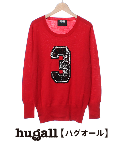 マーカスルプファー SIZE XS クルーニット ウールセーター 赤