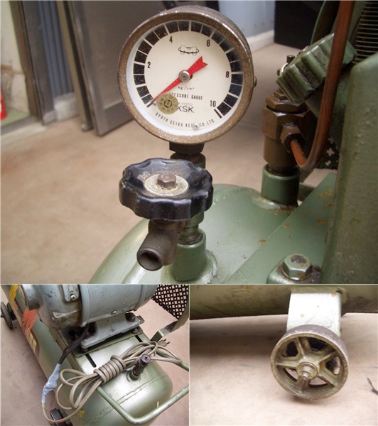 ○Meiji エアーコンプレッサー NM-220 0.5馬力 動作品！50/60Hz 