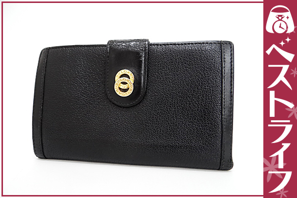 1円 本物 ブルガリ ドッピオトンド ゴールド 財布 黒系