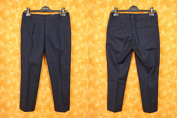 ★040432【ドゥーズィエムクラス】コットンクロップドパンツ36紺