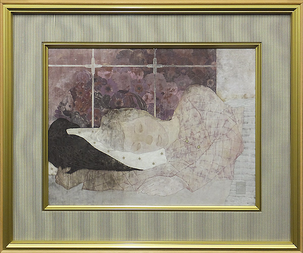 GLC】村岡貴美男 「鳥」10号共シール 院展招待 注目日本画画家(自然