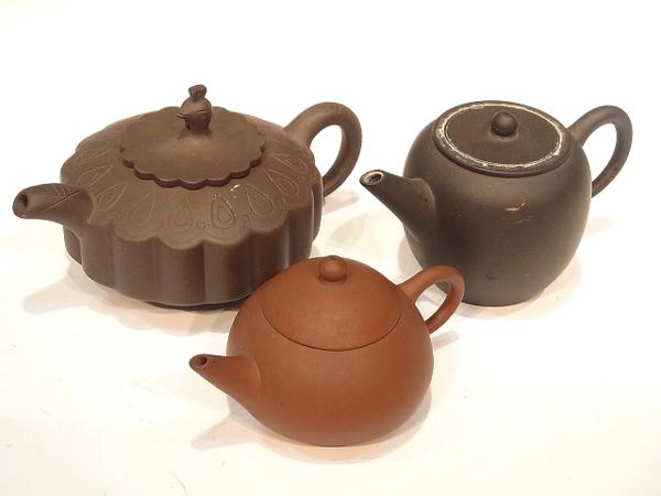 激安の商品 【茶壷 D 3点】朱泥紫泥 中国宣興 周順仙
