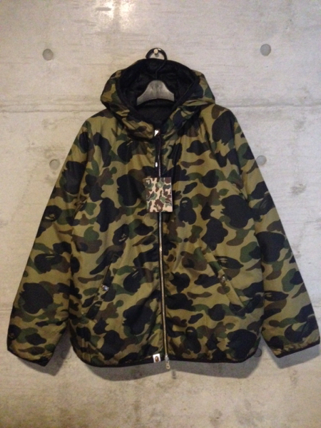 1ST CAMO×ABC CAMO REVERSIBLE DOWN HOODIE APE エイプ SHARK