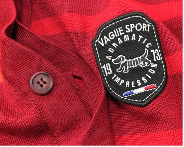 1円VAGIIE ◆ボルドー系クレイジーボーダーカーデb715*s46新品