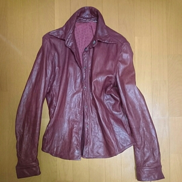 カルペディエムレザーシャツcdiemwjkレッドバーガンディブラピ