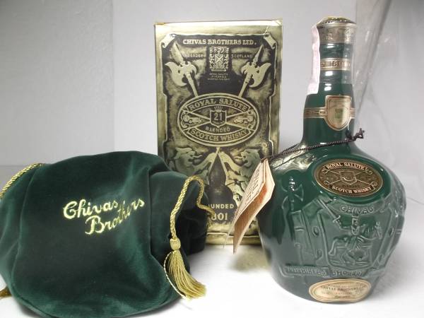 未開封品 古酒　ロイヤルサルート スコッチ 21年 緑 陶器 700ml