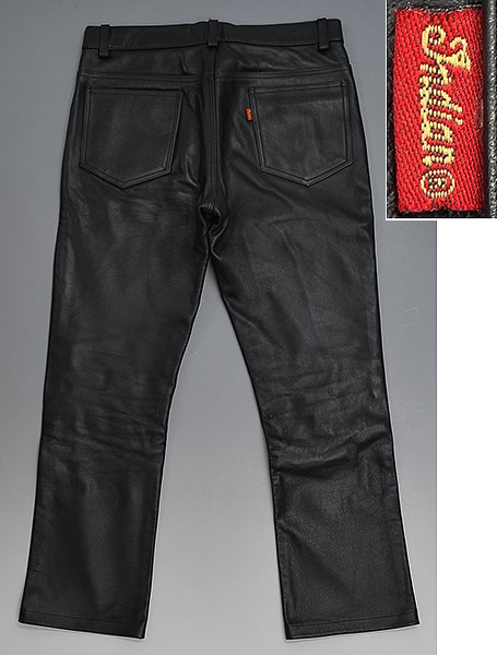 (W1498)インディアンモトサイクル ブーツカットレザーパンツ W34