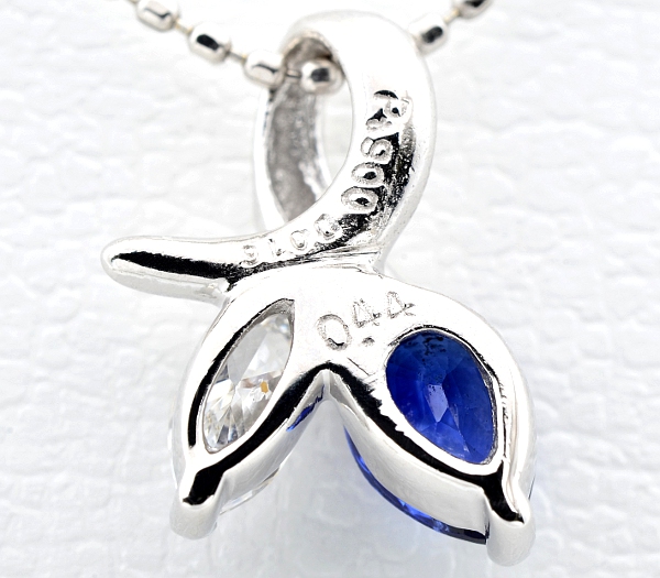 DM】1円~0.44ct 天然サファイア & ダイヤ/Pt900 ペントップ DM】1円~0.44ct 天然サファイア & ダイヤ/Pt900 ペントップ
