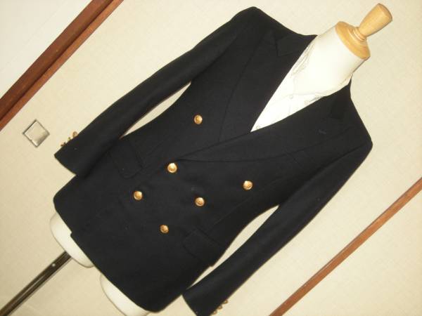 マッケンジー 美品 フラノ ネイビー 紺 ブレザー 金ボタン A4