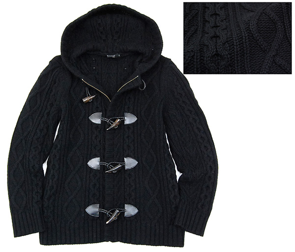完売！バーバリーブラックLABEL 肉厚ニットダッフルコート 2/黒