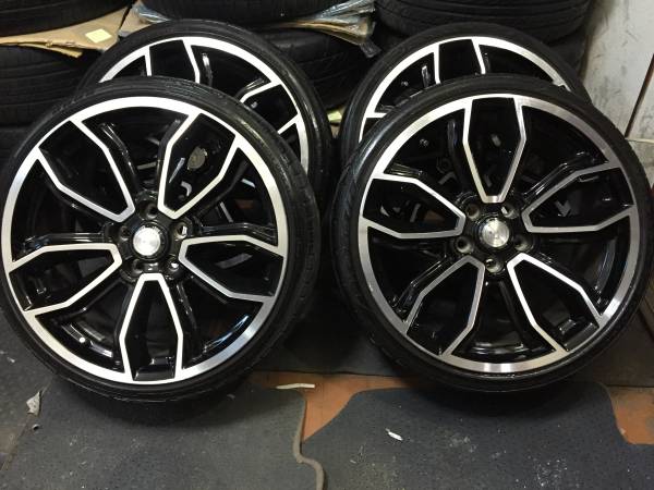 19インチ☆ブラポリ ホイール タイヤ付215/35R19 4本セット