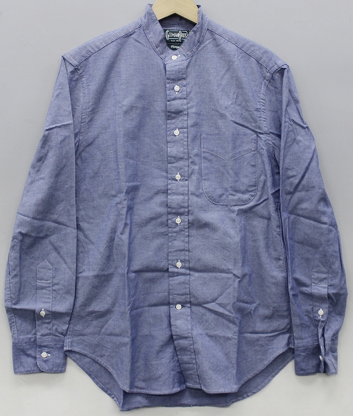st8753/GITMANBROS バンドカラーシャンブレーシャツ
