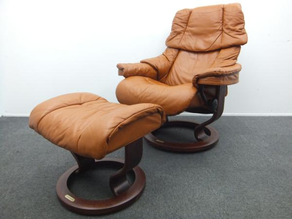 美品 EKORNES エコーネス ストレスレスチェア レノ M ブラウン