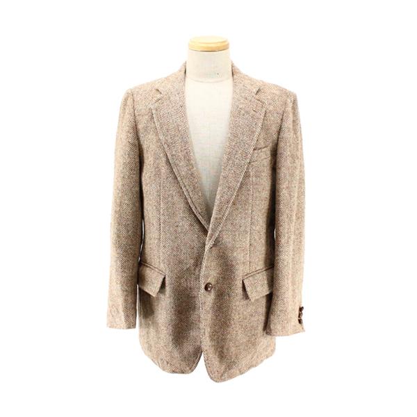 70sハリスツイードOLDウールテーラードジャケット★Mサイズ