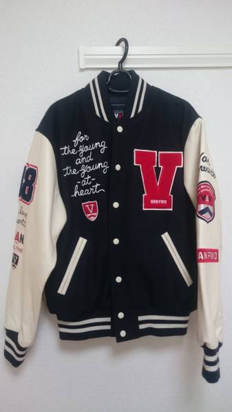 ☆希少☆美品☆ＶＡＮ ＪＡＣ ☆袖革スタジャン☆