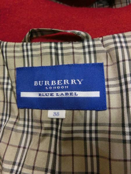 ☆バーバリーブルレ：裏地チェック立ち襟2wayポンチョコート BURBERRY