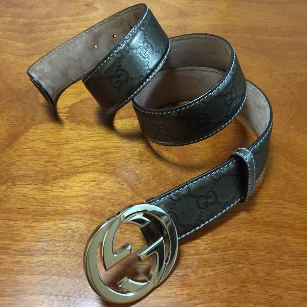 ☆極美品☆確実正規品 GUCCI ベルト メンズ シマ柄
