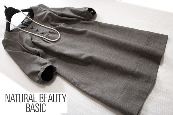 美品ナチュラルビューティーB大人可愛い♪スーツ生地ワンピース